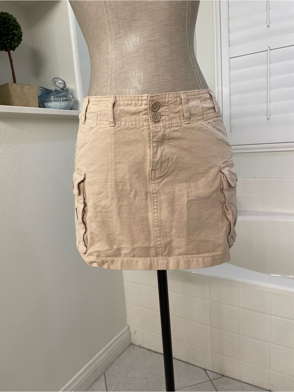 Brandy Melville Beige Mini Cargo Skirt